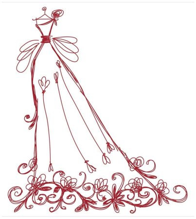 Узоры на свадебном платье рисунок