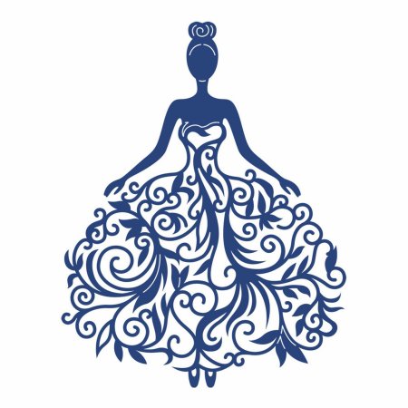 Силуэт девушки в бальном платье