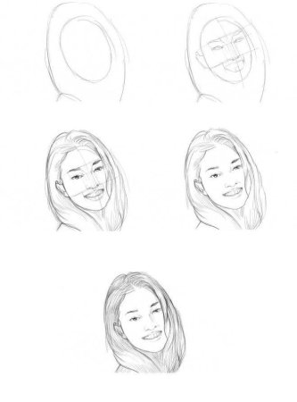 Портрет девочки пошагово