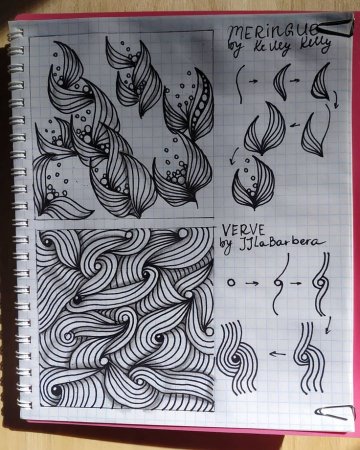 Узоры в тетради Зентангл