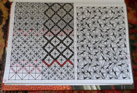 Узоры ручкой в тетради