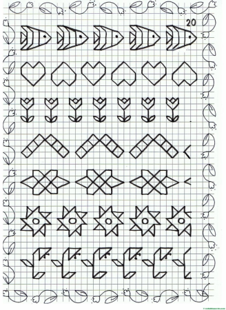 Узоры по клеточкам в тетради