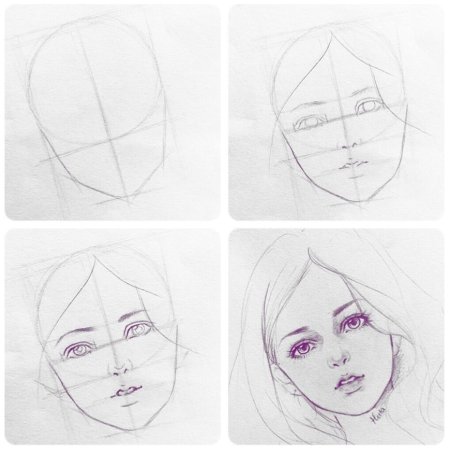 Поэтапное рисование лица