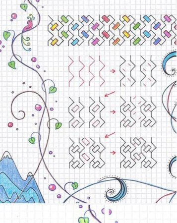 Узоры в тетради в клетку