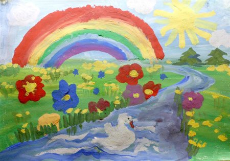 Радуга красками для детей