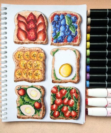 Рисунки маркерами вкусняшки