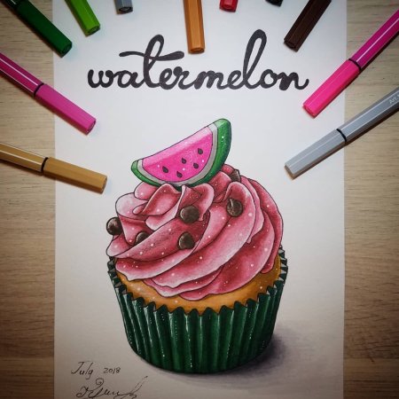 Скетчинг маркерами еда