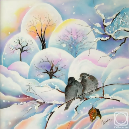 Батик зимний пейзаж