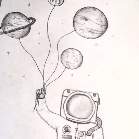 Рисунок космос карандашом красивый