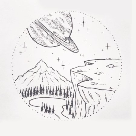 Космос рисунок карандашом