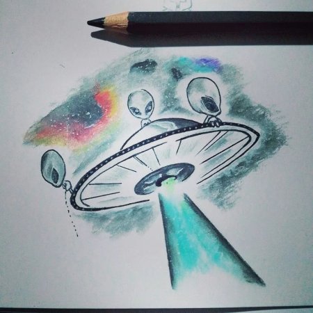Космос рисунок карандашом