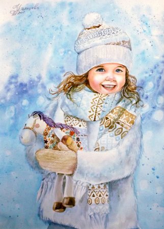 Новогодняя акварель