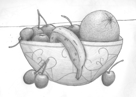 Рисование овощей и фруктов