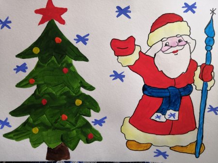 Рисунки на новый год дед Мороз
