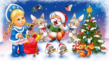 Детские рисунки на новый год