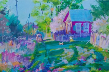 Фламинго красками