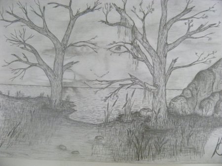 Картины карандашом для срисовывания пейзаж