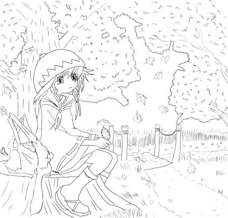 Рисунок осень карандашом