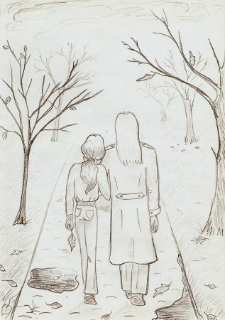 Рисунок осень карандашом