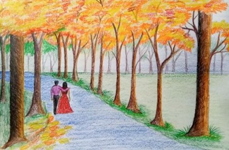 Осенний пейзаж с перспективой