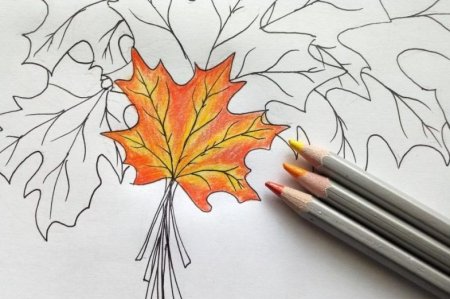 Осенний пейзаж карандашом