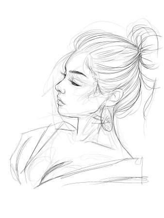Рисунок девушки карандашом