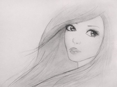 Рисунок девушки карандашом