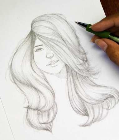 Рисунок девушки карандашом