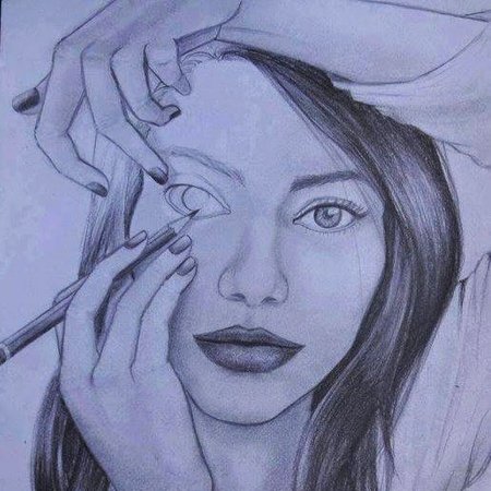 Рисунок девушки карандашом
