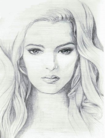Лицо женщины рисунок