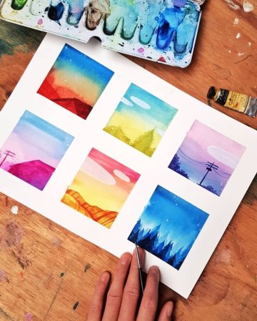 Рисунки красками несложные