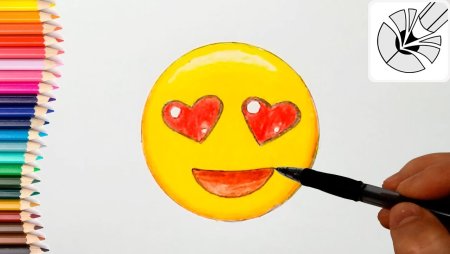 Смайлики фломастерами и карандашами