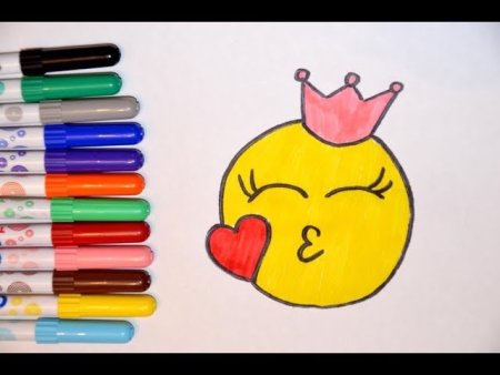 Смайлики фломастерами и карандашами
