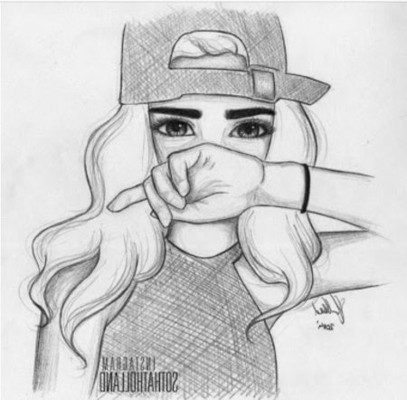 Рисунок девушки карандашом