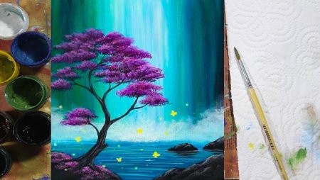 Рисование цветов гуашью