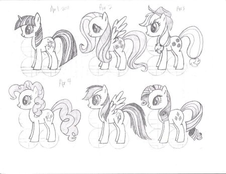 Красивые пони карандашом