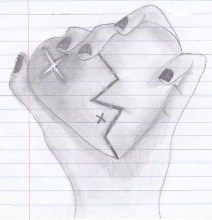 Сердечко на листе рисунок карандашом