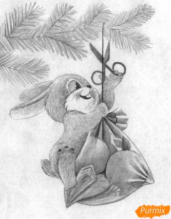 Новогодние рисунки для срисовки карандашом для начинающих