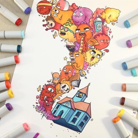 Рисунки цветные легкие