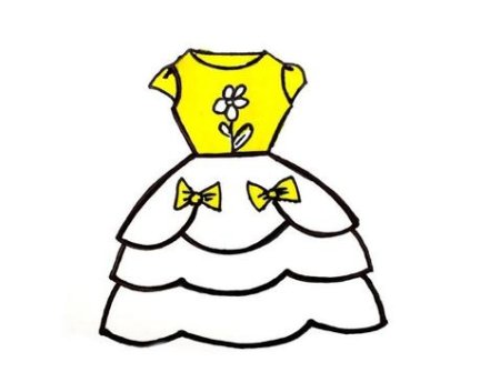 Нарисованное детское платье
