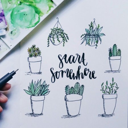 Скетчбук цветными карандашами