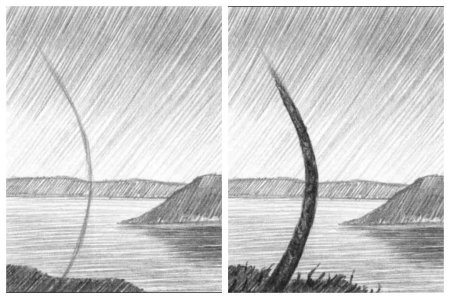 Пейзаж в графике легкий