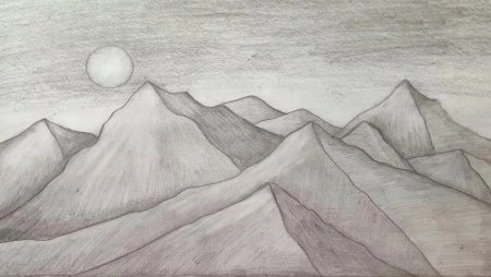 Пейзаж карандашом