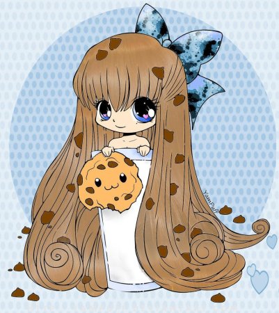 Аниме девочка с печеньками