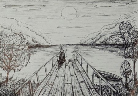 Пейзаж карандашом