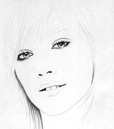 Рисунок лица девушки простой