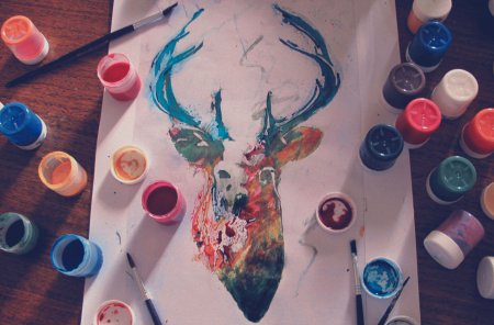 Простые рисунки красками