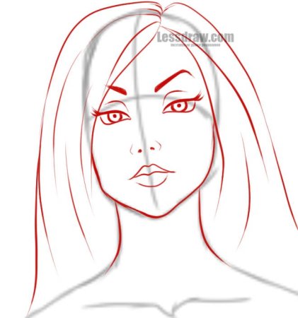 Зарисовка лица девушки