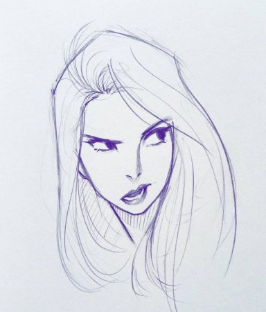 Поэтапное рисование карандашом девушек