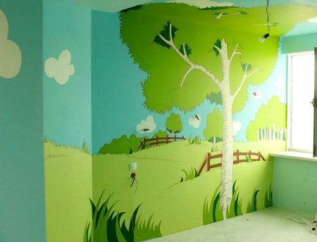 Роспись стен в детском саду